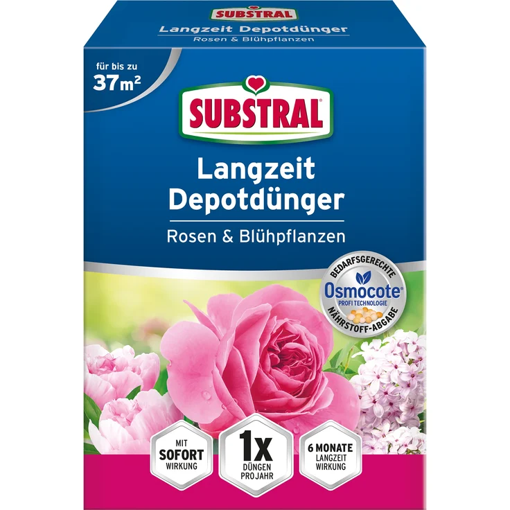 SUBSTRAL Langzeit Depotdünger für Rosen & Blühpflanzen, 1,5 kg – Bild 1
