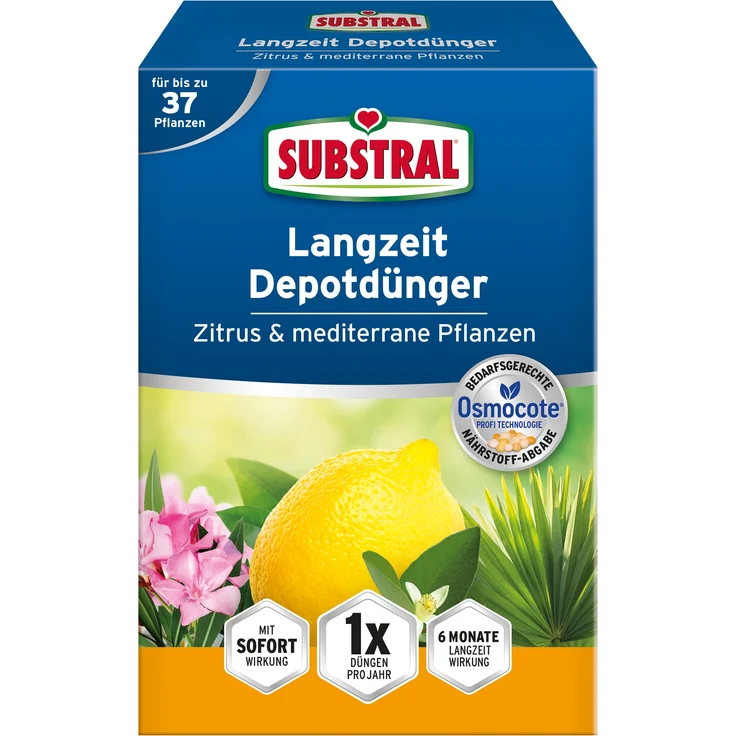SUBSTRAL Langzeit Depotdünger für Zitrus & Mediterrane Pflanzen, 750 g – Bild 1