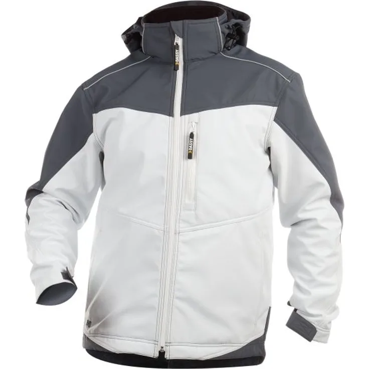 DASSY Jakarta - Zweifarbige Softshell-Jacke weiss/zementgrau 2XL STANDARD