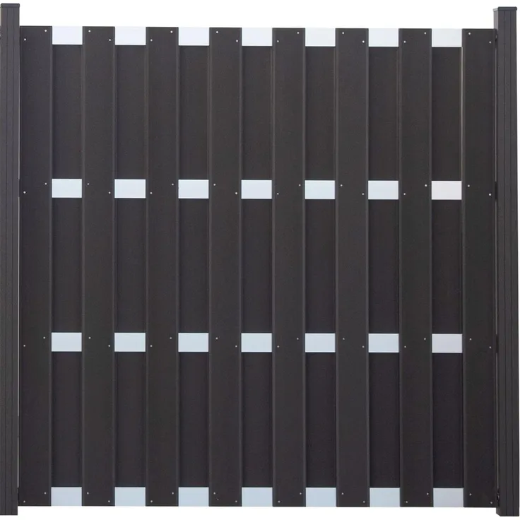 GroJa Fertigzaun Typ: Quadratisch, Zaunset, Zaunelement, Zaun, Sichtschutz, 180 cm x 180 cm, anthrazitgrau