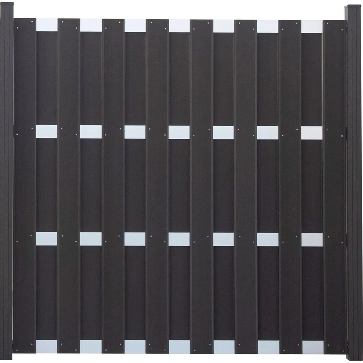 GroJa Fertigzaun Typ: Quadratisch, Zaunset, Zaunelement, Zaun, Sichtschutz, 180 cm x 180 cm, anthrazitgrau