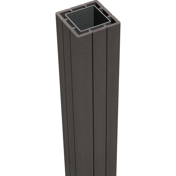 GroJa Fertigzaun Pfosten zum Einbetonieren, Zaun, Zaunelement, Zaunpfosten, 7 x 7 x 240 cm, anthrazitgrau