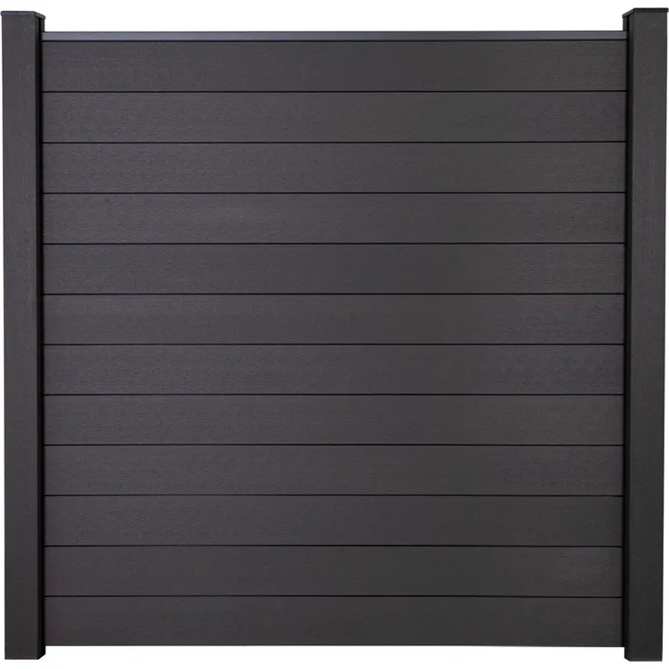 GroJa Solid Zaunelement ohne Pfosten, Sichtschutz, WPC-Stecksystem 12 Lamellen 180 cm x 180 cm, anthrazitgrau - Preisvergleich