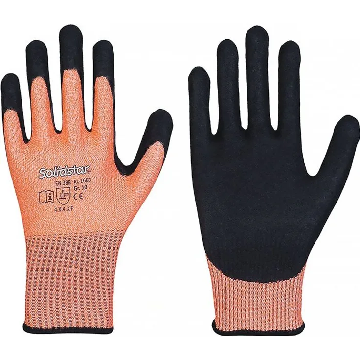 Schnittschutzhandschuhe Solidstar 1683 Gr.10 orange/schwarz EN 388 PSA II 12