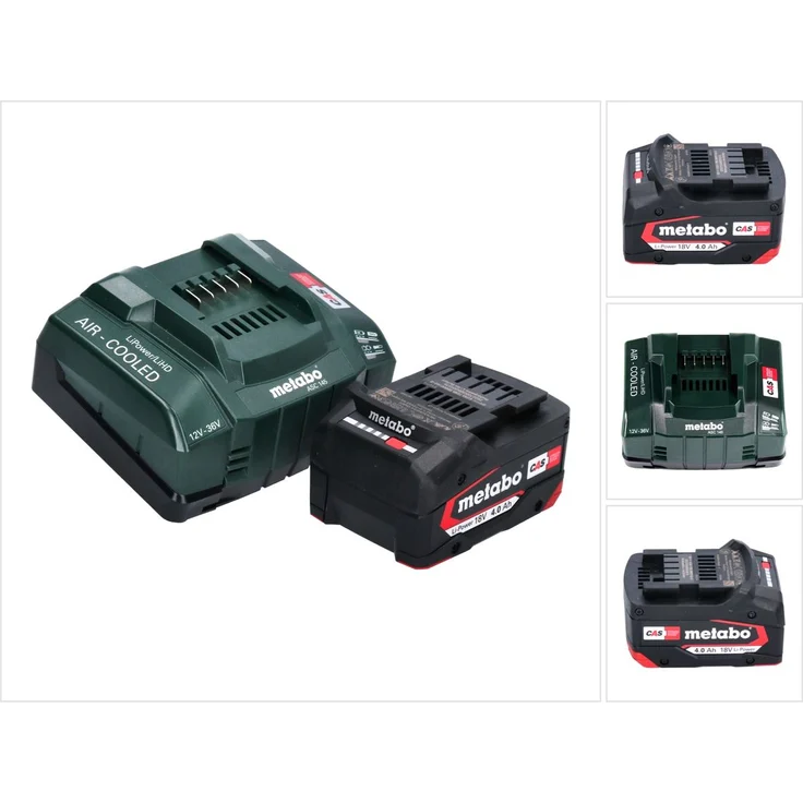 Metabo Basis Set 1x Li-Power Akkupack 18 V 4 Ah CAS Li-Ion Akku ( 625027000 ) + ASC 145 Schnell Ladegerät ( ?627378000? )
