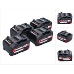 Metabo Akku Set 4x Li-Power Akkupack 18 V 4 Ah CAS Li-Ion ( 4x 625027000 ) mit Ladestandsanzeige