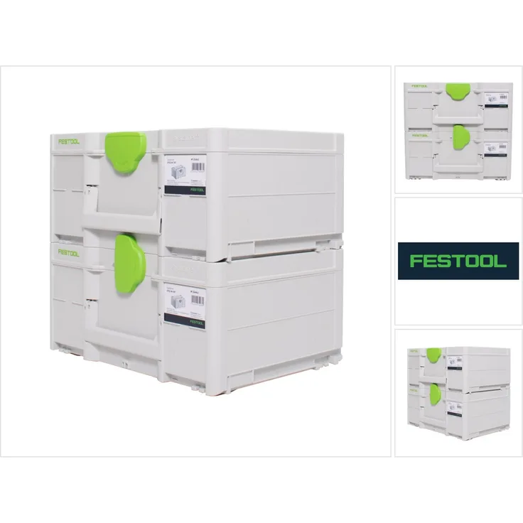 Festool Systainer Set 2x SYS3 M 187 ( 2x 204842 ) 15,9 Liter 396x296x187mm Werkzeugkoffer koppelbar