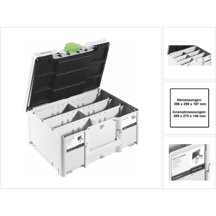Festool Systainer SORT-SYS3 M 187 DOMINO Werkzeugkoffer ( 576793 ) 396 x 296 x 187 mm