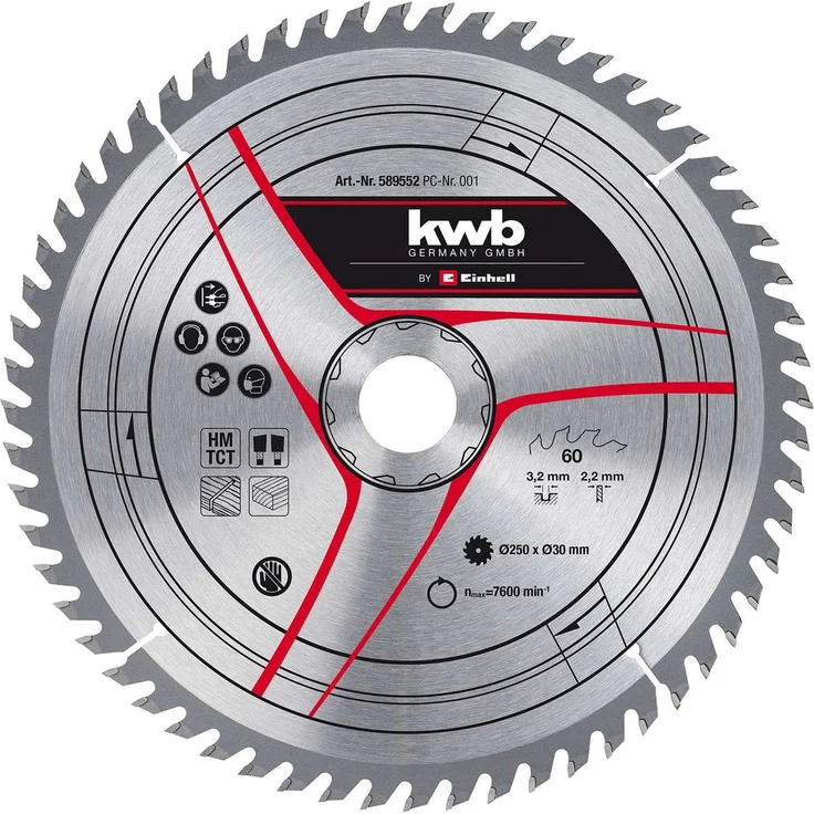 kwb by Einhell Sägebl. HM Ø 250x30x3,2 Z60 Stat. Sägen-Zubehör