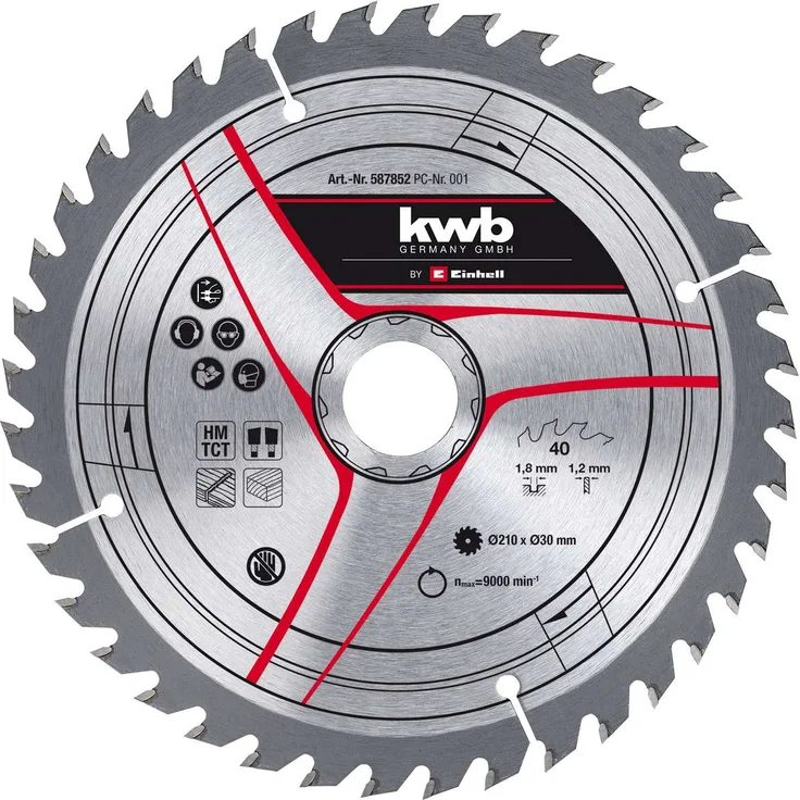 kwb by Einhell Sägebl. HM-Dü Ø 210x30x1,8 Z40 Stat. Sägen-Zubehör