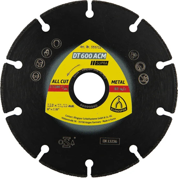 Klingspor Diamanttrennscheibe DT 600 ACM 125x1,3x22,23mm 10 Segmente