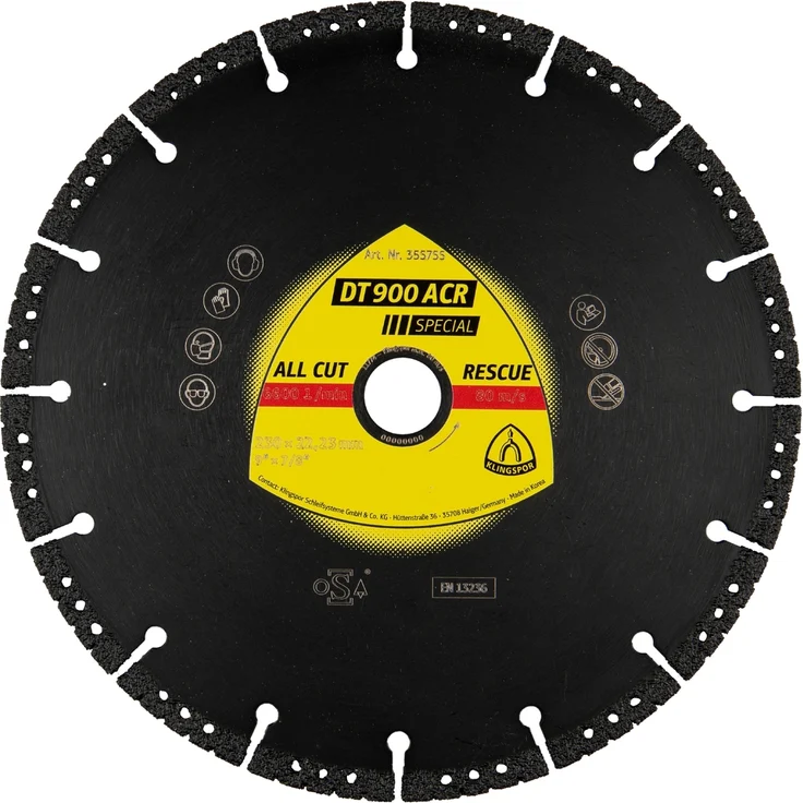 Klingspor Diamanttrennscheibe DT 900ACR 115x2,8x22,23mm 6 Segmente