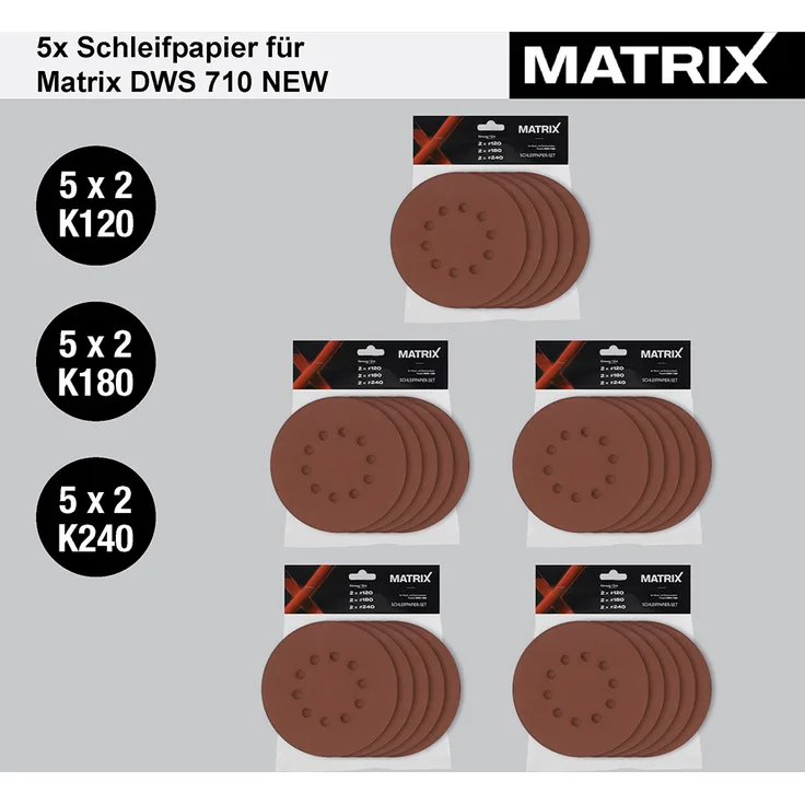 MATRIX Schleifpapier Schleifscheibe Trockenbauschleifer DWS 600 710 710 NEW  30x