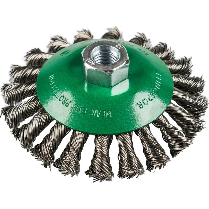 KLINGSPOR Kegelbürste gezopft Anzahl Reihen 1 100mm Gewinde M 14 0,5 Edelstahl