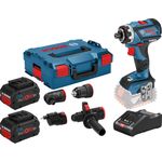 Bosch Professional Akku-Bohrschrauber GSR 18V-60 FC / 2x 8,0 Ah ProCORE18V Akku + Ladegerät 4 Aufsätzen in L-Boxx