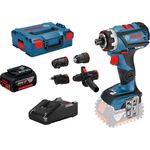 Bosch Professional Akku-Bohrschrauber GSR 18V-60 FC / 1x 4,0 Ah Akku + Ladegerät 4 Aufsätzen in L-Boxx