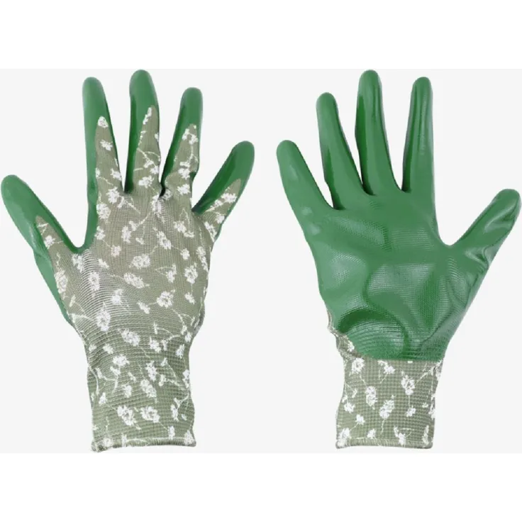 Esschert Design Garten Handschuhe grün Blumen Beschichtung Arbeits Schutz Griff
