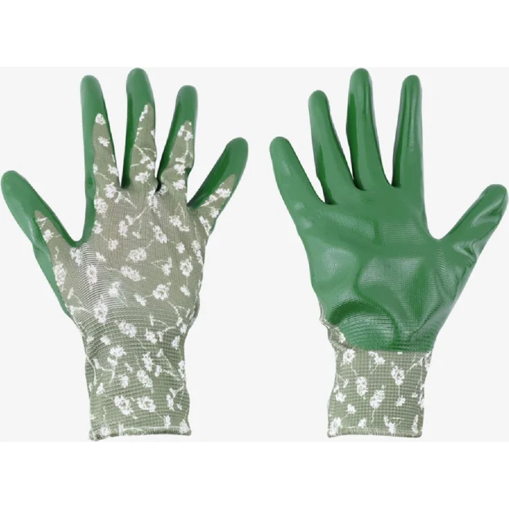 Esschert Design Garten Handschuhe grün Blumen Beschichtung Arbeits Schutz Griff