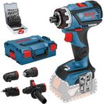 Bosch Professional Akku-Bohrschrauber GSR 18 V-60 FC Solo inkl 4 Vorsätze + 19tlg. Bohrer Set