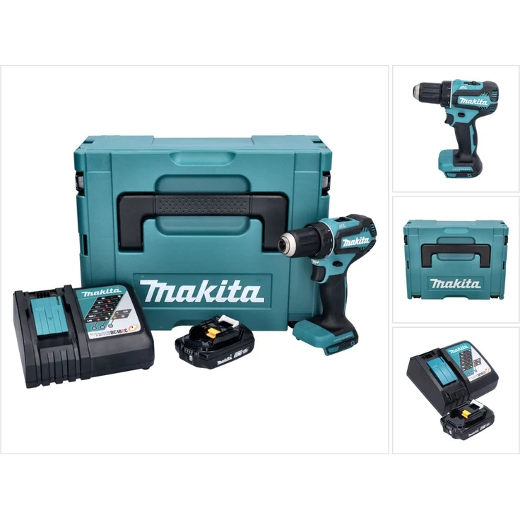Makita DDF485RA1J Akku Bohrschrauber 18 V 50 Nm Brushless + 1x Akku 2,0 Ah + Ladegerät + Makpac