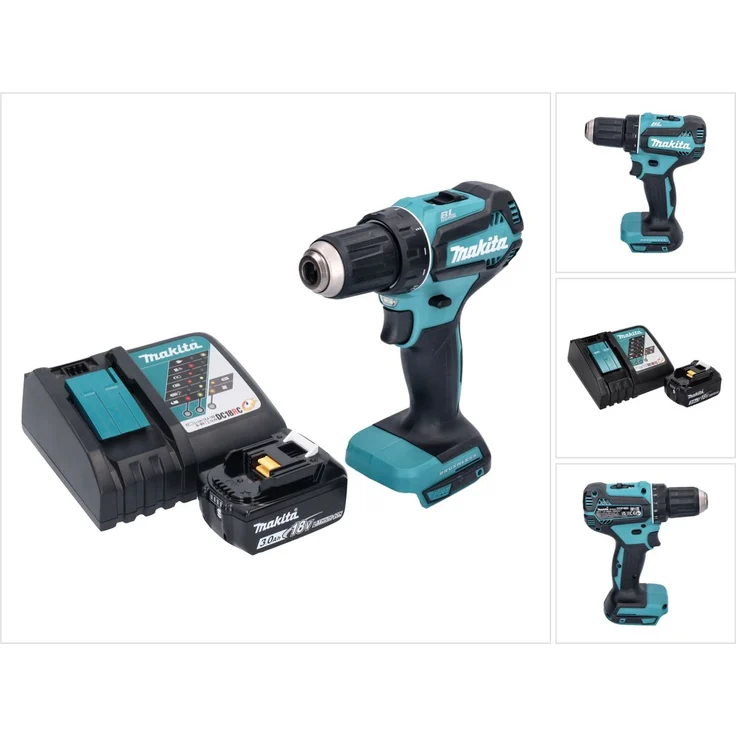 Makita DDF485RF1 Akku Bohrschrauber 18 V 50 Nm Brushless + 1x Akku 3,0 Ah + Ladegerät – Bild 1