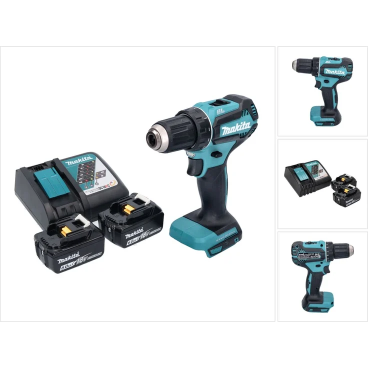 Makita DDF485RG Akku Bohrschrauber 18 V 50 Nm Brushless + 2x Akku 6,0 Ah + Ladegerät