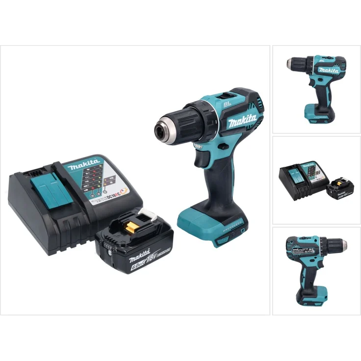 Makita DDF485RG1 Akku Bohrschrauber 18 V 50 Nm Brushless + 1x Akku 6,0 Ah + Ladegerät