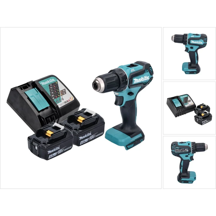Makita DDF485RM Akku Bohrschrauber 18 V 50 Nm Brushless + 2x Akku 4,0 Ah + Ladegerät