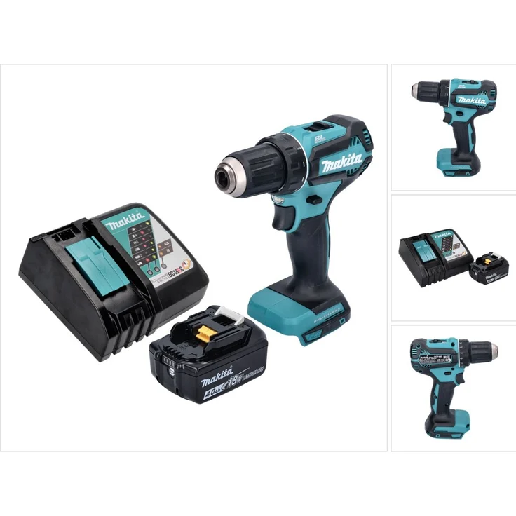 Makita DDF485RM1 Akku Bohrschrauber 18 V 50 Nm Brushless + 1x Akku 4,0 Ah + Ladegerät