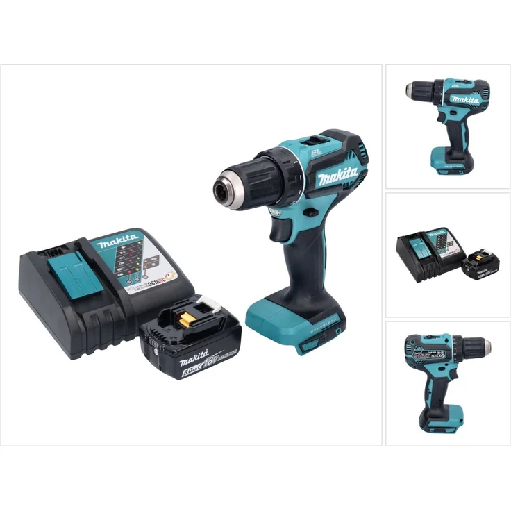 Makita DDF485RT1 Akku Bohrschrauber 18 V 50 Nm Brushless + 1x Akku 5,0 Ah + Ladegerät
