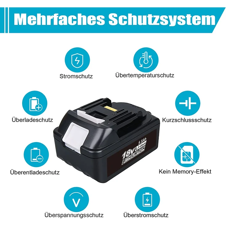 Makita BL1850 Akku Li-Ion 18V LXT, 5 Ah, 1 x Akku, ohne Ladestandsanzeige, ohne Ladegerät – Bild 5