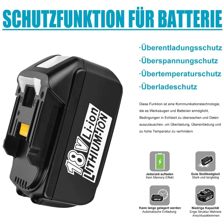 Makita BL1850B Akku Li-Ion 18V LXT, 5 Ah, 1 x Akku mit Ladestandsanzeige, ohne Ladegerät – Bild 5