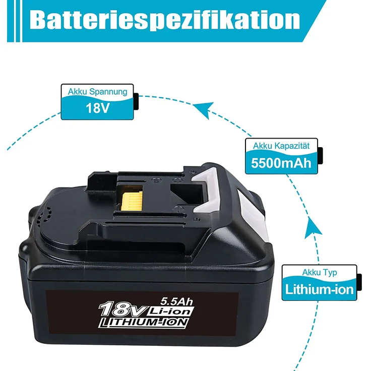 Makita BL1850 Akku Li-Ion 18V LXT, 5 Ah, 1 x Akku, ohne Ladestandsanzeige, ohne Ladegerät – Bild 6