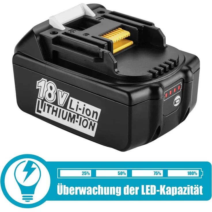 Makita BL1850B Akku Li-Ion 18V LXT, 5 Ah, 1 x Akku mit Ladestandsanzeige, ohne Ladegerät – Bild 6