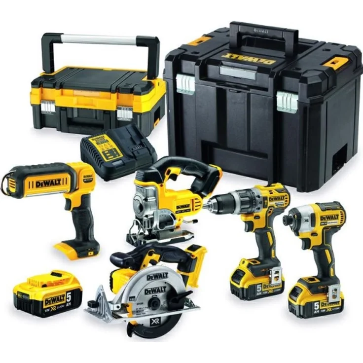 DeWalt DeWalt Kombi SET 18V DCD796 + DCF887 + DCS391 + DCS331 + DCL050 + 3xDCB184 + DCB115 + TSTAK I + TSTAK VI DCK551P3T-QW – Bild 1