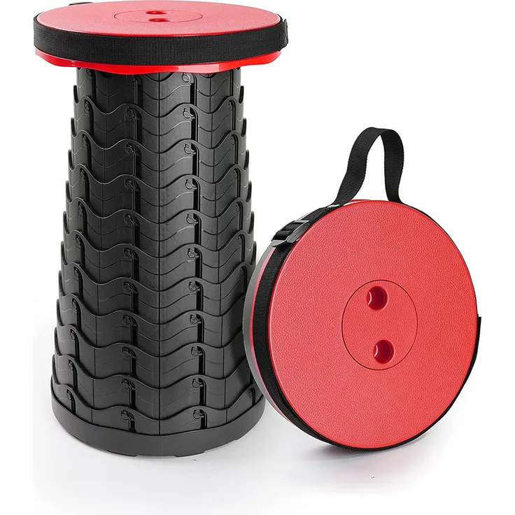 Dönges Teleskophocker, Traglast 180 kg, rot/schwarz