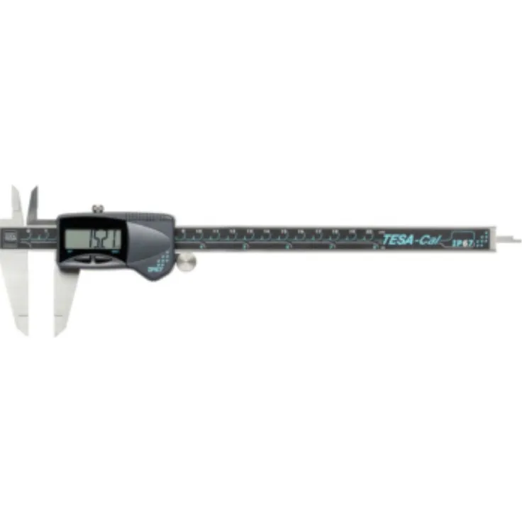 TESA CAL Digitaler Messschieber IP 67 Messbereich 0-200 mm Antriebsrad eckig