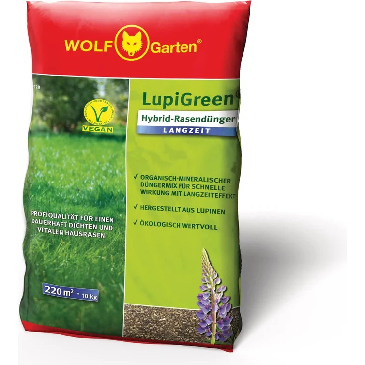 WOLF GARTEN LU-L 220 D/A LupiGreen HYBRID-RASENDÜNGER LANGZEIT 10 kg - Preisvergleich – Bild 1
