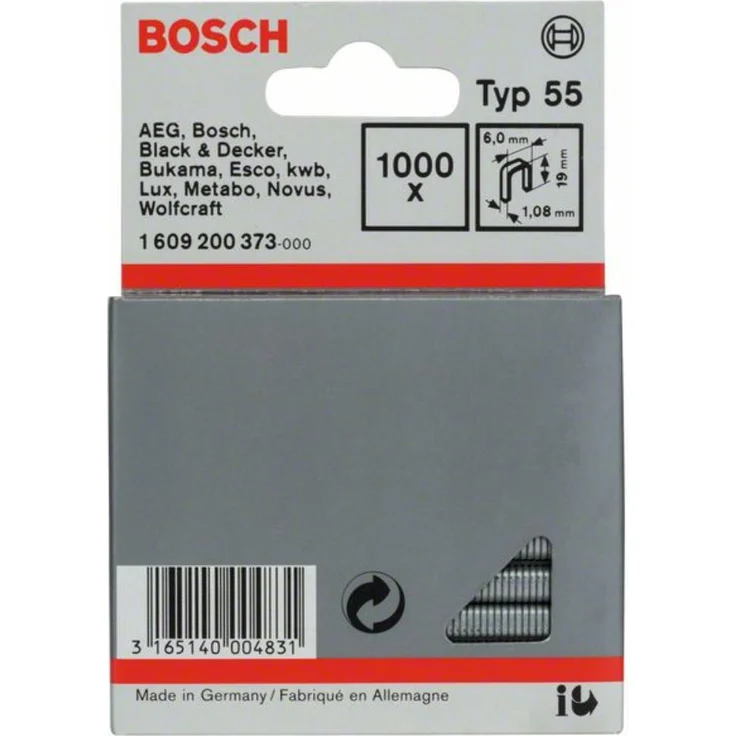 Bosch Schmalrückenklammer Typ 55. 6 x 1.08 x 19 mm. 1000 – Bild 1