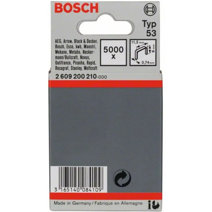 Bosch Typ 53 Feindrahtklammer 11.4 x 0.74 x 8 mm ( 5000Stück )