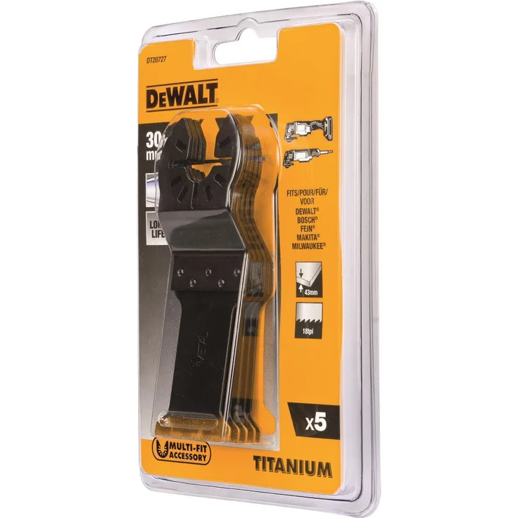 DeWalt 5er Pack Titan Metall-Sägeblatt 43 x 3 DT20727