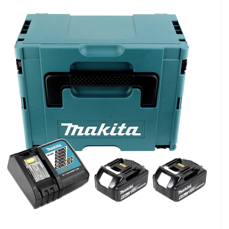 Makita BL1860B Akku-Set Li-Ion 18V LXT 6 Ah mit Ladestandsanzeige 2 Akku mit Ladegerät mit Makpac – Bild 5