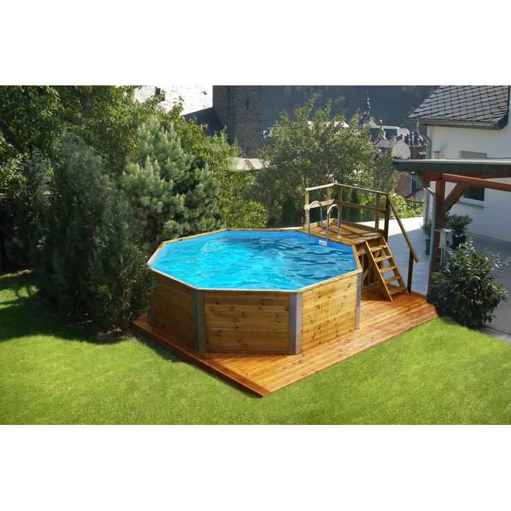 Massivholzpool 593 B  mit Technik Sandfilteranlage Medium und Technikraum