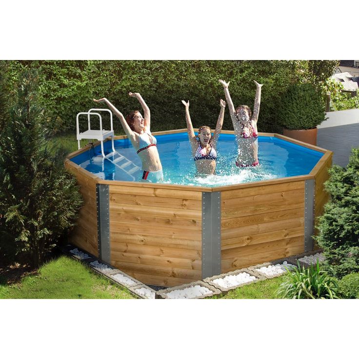 Massivholzpool 593 mit Leiter