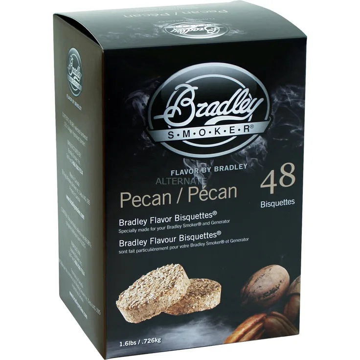 Bradley Pecannuss Bisquetten, 48 Stück Räucherholz, für Bradley Smoker