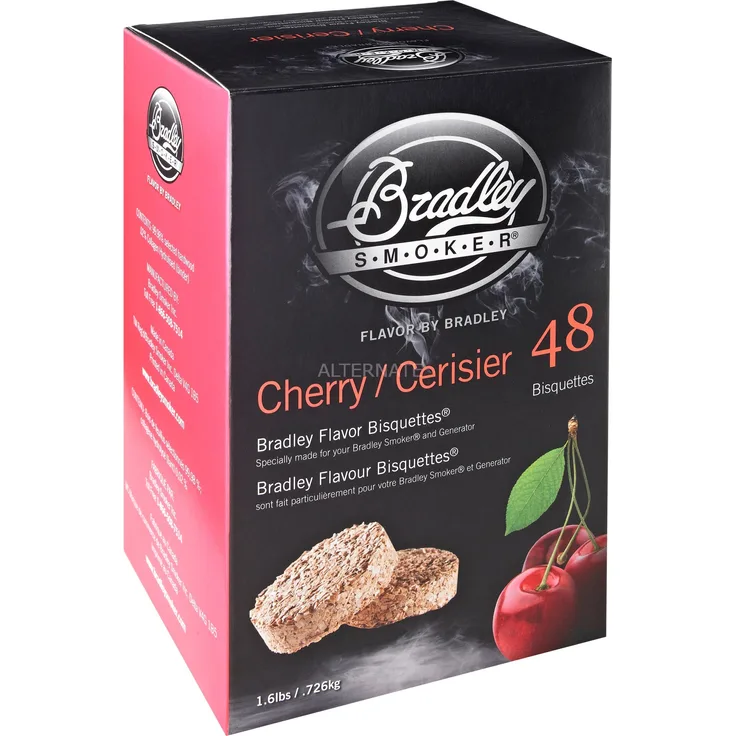Bradley Kirsche Bisquetten, 48 Stück Räucherholz, für Bradley Smoker