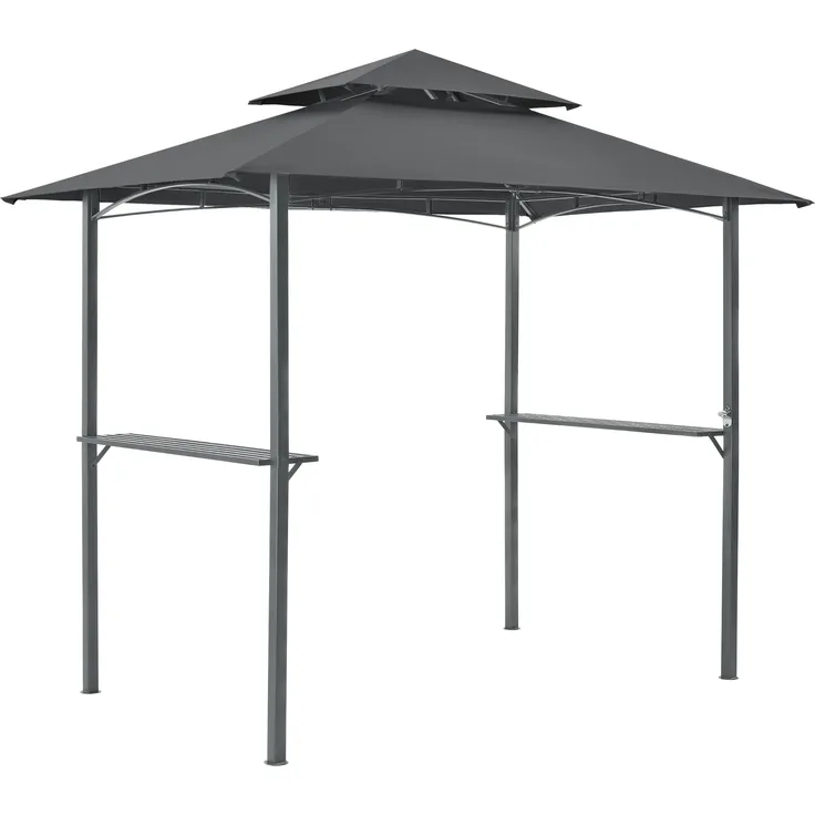 Grillpavillon Parga 250x241x151cm Dunkelgrau en.casa