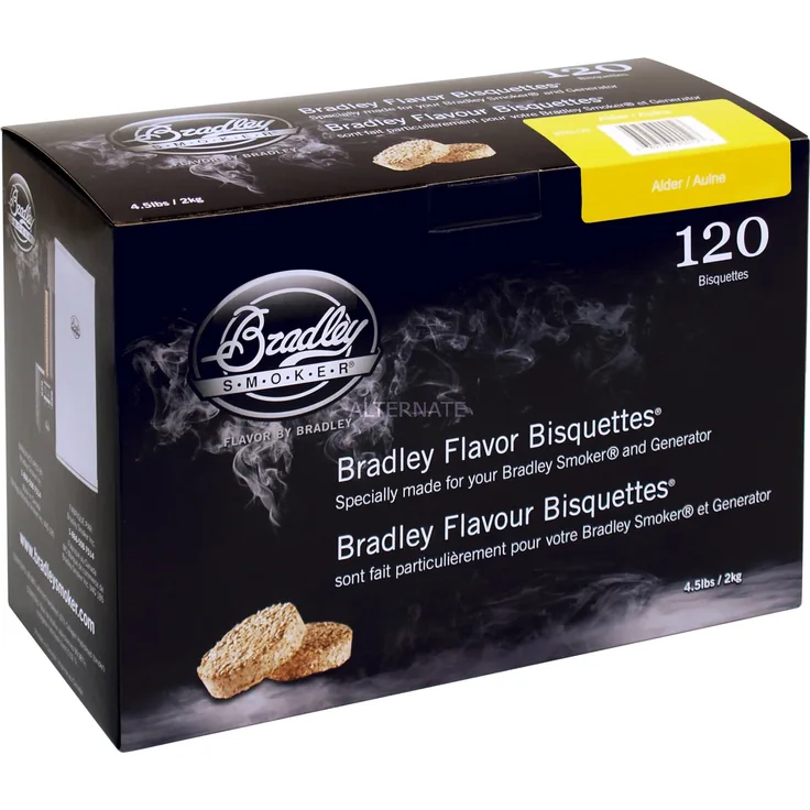 Bradley Erle Bisquetten, 120 Stück Räucherholz, für Bradley Smoker
