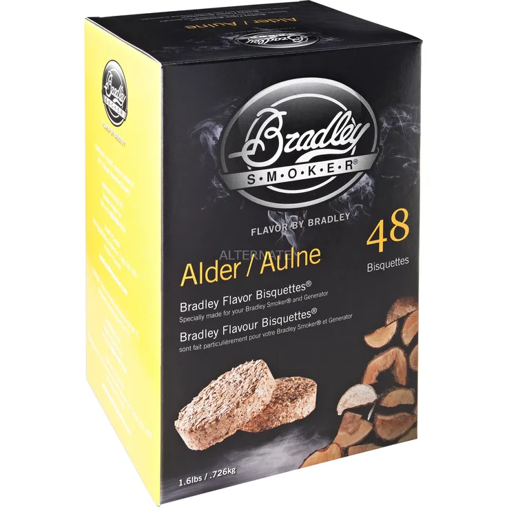 Bradley Erle Bisquetten, 48 Stück Räucherholz, für Bradley Smoker