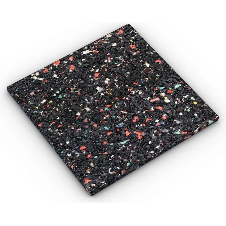 K&R BASEDECK Gummipad Gummigranulat Isopad 70 x 70 x 3 mm 40 Stück Schwarz 7128